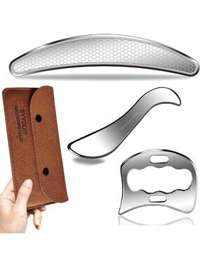 3-in-1 Stainless Steel Muscle Scraper Set | Gua Sha & IASTM Massage Tools